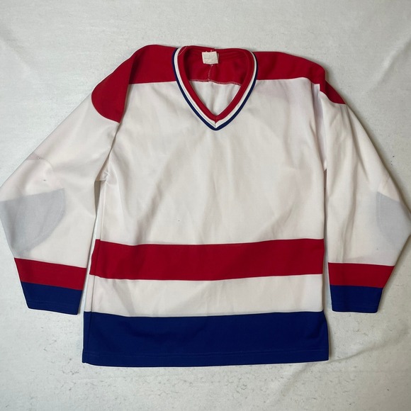 Daignault Other - Vintage Daignault Canada Hockey Jersey Mens‎ L White Red Blue Long Sleeve